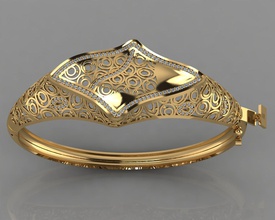 gc altın brc047-elmas bilezik moda tasarım Gümüş yüzük lüks zarif parlayan elmas sanat kolye gem Safir kol saati 3d print model - Mito3D