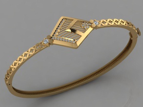 gc gold brc06 - Diamant-Armband Schmuck Mode design Silber ring Luxus elegant scheint diamond Kunst Halskette gem Armband Anhänger Saphir Halsketten uhrarmband 3d print model - Mito3D