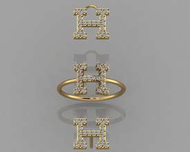 gc oro cm003 - diamante conjunto la joyería de moda diseño plata anillo lujo elegante brillante el art collar gem arete colgante los collares niños niño bebé 3d print model - Mito3D