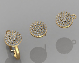 gc oro cm013-diamante conjunto las gemas la joyería de moda diseño plata anillo lujo elegante brillante el diamante art collar gem pulsera arete colgante zafiro 3d print model - Mito3D