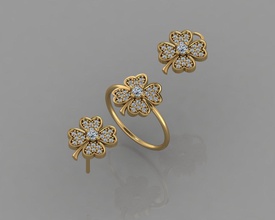 gc gold cm014-diamond set gems jewelry fashion design silver ring luxury elegant shining diamond art necklace gem bracelet earring pendant sapphire 3d print model - Mito3D