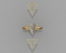 gc gold cm015-diamond set gems jewelry fashion design silver ring luxury elegant shining diamond art necklace gem bracelet earring pendant sapphire 3d print model - Mito3D