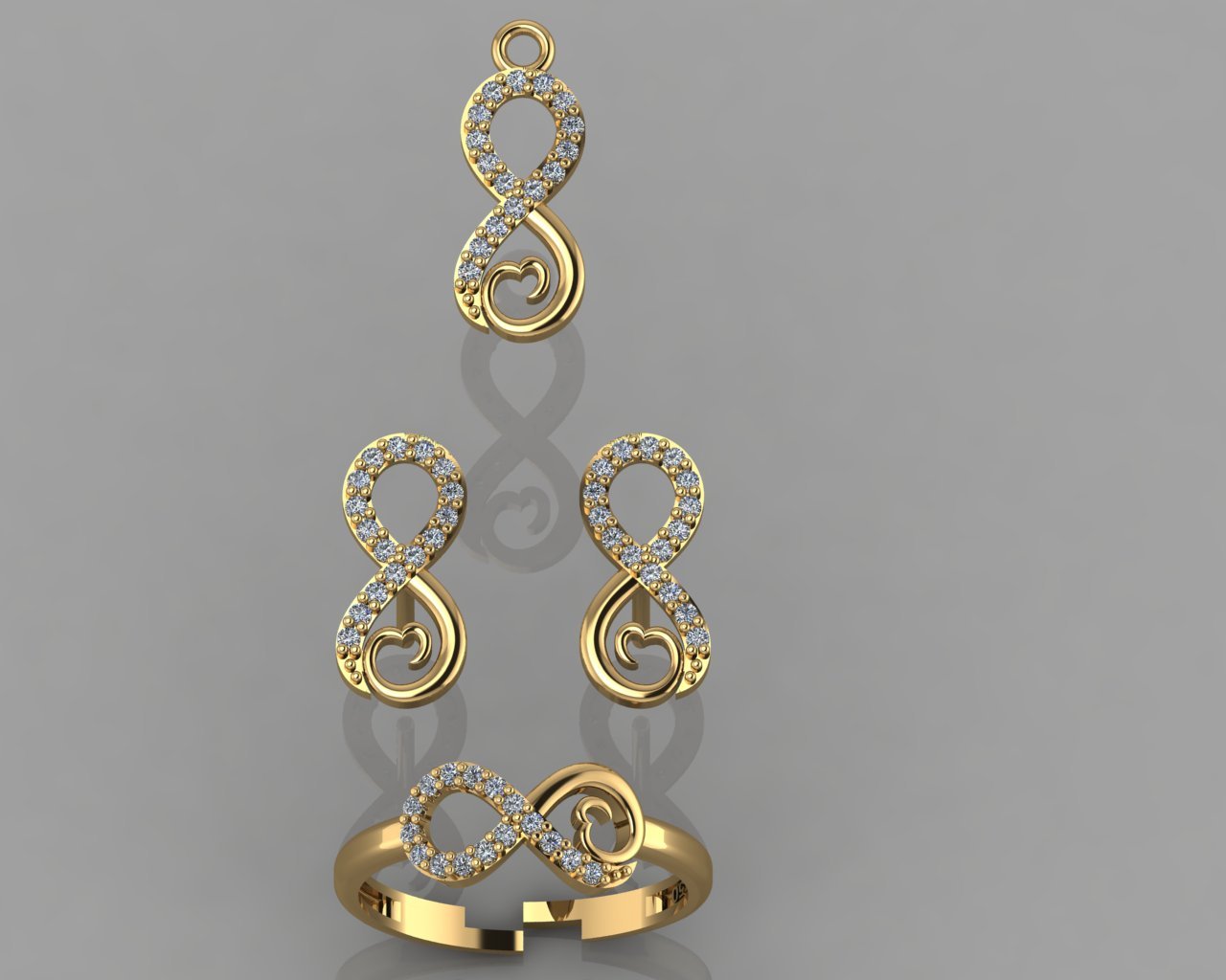 gc gold cm028-diamond set jewelry fashion design silver ring luxury elegant shining diamond art necklace gem earring pendant necklaces children child baby 3D print model - Mito3D