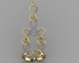 gc oro cm028-diamante incastonato gioielli moda il design argento anello di lusso elegante lucente diamante art la collana gemma orecchino ciondolo collane bambini bambino baby 3d print model - Mito3D