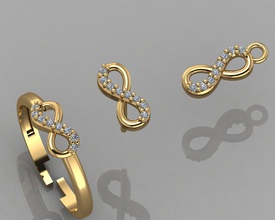 gc oro cm029-diamante incastonato gioielli moda il design argento anello di lusso elegante lucente diamante art la collana gemma orecchino ciondolo collane bambini bambino baby 3d print model - Mito3D