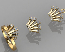 gc oro cm032-diamante incastonato gioielli moda il design argento anello di lusso elegante lucente diamante art la collana gemma orecchino ciondolo collane bambini bambino baby 3d print model - Mito3D