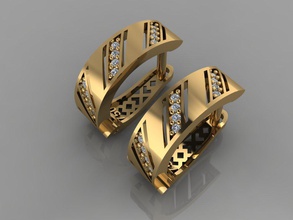 gc gold e0013 - Diamant-Ohrring Schmuck Mode design Silber ring Luxus elegant scheint diamond Kunst Halskette gem Anhänger Saphir Halsketten Ohrringe genial 3d print model - Mito3D