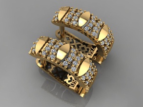 gc gold e0016- diamond earring jewelry fashion design silver ring luxury elegant shining art necklace gem pendant sapphire necklaces earrings brilliant 3d print model - Mito3D