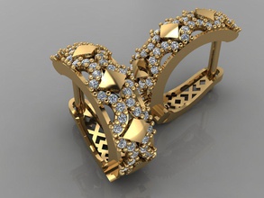 gc oro e0017 - los aretes de diamantes la joyería moda diseño plata anillo lujo elegante brillante el diamante art collar gem colgante zafiro collares 3d print model - Mito3D