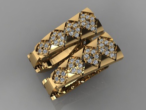 gc altın e0018 - elmas küpe takı moda tasarım Gümüş yüzük lüks zarif parlayan sanat kolye gem Safir parlak 3d print model - Mito3D
