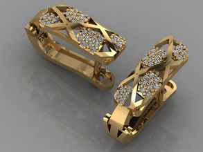 gc ouro e0019 - brinco de diamante jóias a moda o design prata anel luxo elegante brilhando arte colar gem pingente safira colares brincos brilhantes 3d print model - Mito3D