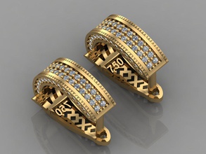 gc oro e001 - los aretes de diamantes la joyería moda diseño plata anillo lujo elegante brillante el diamante art collar gem colgante zafiro collares 3d print model - Mito3D