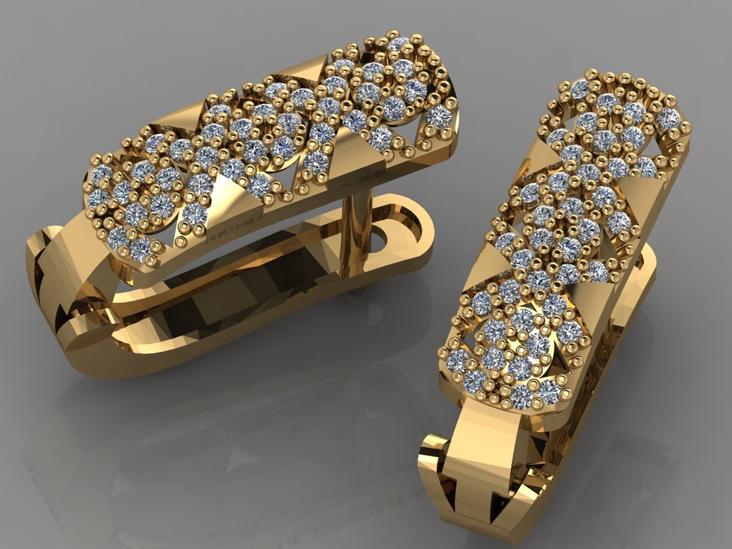 gc oro e0020 - los aretes de diamantes la joyería moda diseño plata anillo lujo elegante brillante el diamante art collar gem colgante zafiro collares 3D print model - Mito3D