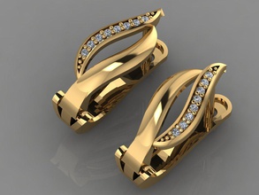 gc altın e0023 - elmas küpe takı moda tasarım Gümüş yüzük lüks zarif parlayan sanat kolye gem Safir parlak 3d print model - Mito3D