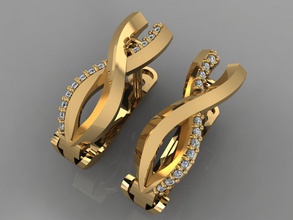 gc oro e0024 diamante arete 3d impresión modelo in pendientes 3dexport joyería joya moda diseño plata anillo lujo elegante brillante arte collar colgante pendiente zafiro collares 3d print model - Mito3D