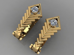 gc ouro e0026 - brinco de diamante jóias a moda o design prata anel luxo elegante brilhando arte colar gem pingente safira colares brincos brilhantes 3d print model - Mito3D