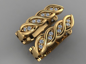 gc ouro e0027 - brinco de diamante jóias a moda o design prata anel luxo elegante brilhando arte colar gem pingente safira colares brincos brilhantes 3d print model - Mito3D