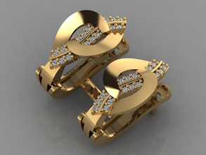 gc gold e0028- diamond earring jewelry fashion design silver ring luxury elegant shining art necklace gem pendant sapphire necklaces earrings brilliant 3d print model - Mito3D