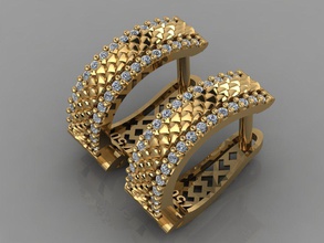gc oro e0030 - los aretes de diamantes la joyería moda diseño plata anillo lujo elegante brillante el diamante art collar gem colgante zafiro collares 3d print model - Mito3D