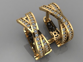 gc gold e0032- diamond earring jewelry fashion design silver ring luxury elegant shining art necklace gem pendant sapphire necklaces earrings brilliant 3d print model - Mito3D