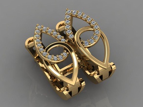 gc gold e0033- diamond earring jewelry fashion design silver ring luxury elegant shining art necklace gem pendant sapphire necklaces earrings brilliant 3d print model - Mito3D