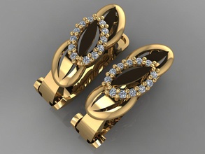 gc gold e0036- diamond earring 3d print model in earrings 3dexport jewelry fashion design silver ring luxury elegant shining art necklace gem pendant sapphire necklaces 3d print model - Mito3D
