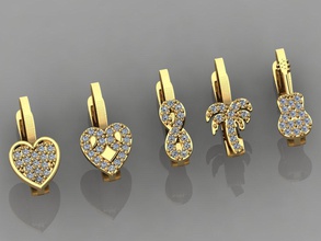 gc ouro e0038 - brinco de diamante jóias a moda o design prata anel luxo elegante brilhando arte colar gem pingente safira colares brincos 3d print model - Mito3D