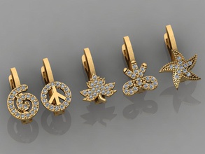 gc gold e0040- diamond earring jewelry fashion design silver ring luxury elegant shining art necklace gem pendant sapphire necklaces earrings 3d print model - Mito3D