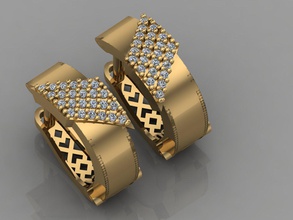 gc gold-e005 - Diamant-Ohrring Schmuck Mode gold design Silber ring Luxus elegant scheint diamond Kunst Halskette gem Anhänger Saphir Halsketten Ohrringe genial 3d print model - Mito3D