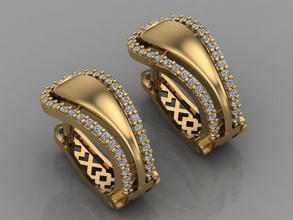 gc gold-e006 - Diamant-Ohrring Schmuck Mode gold design Silber ring Luxus elegant scheint diamond Kunst Halskette gem Anhänger Saphir Halsketten Ohrringe genial 3d print model - Mito3D