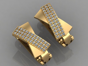 gc gold-e009 - Diamant-Ohrring Schmuck Mode gold design Silber ring Luxus elegant scheint diamond Kunst Halskette gem Anhänger Saphir Halsketten Ohrringe genial 3d print model - Mito3D