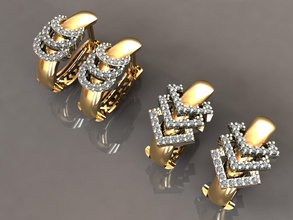 gc gold-e011 - Diamant-Ohrring Schmuck Mode gold design Silber ring Luxus elegant scheint diamond Kunst Halskette gem Anhänger Saphir Halsketten Ohrringe genial 3d print model - Mito3D