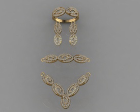 gc or ss008 - diamant petit ensemble de l'anneau luxe bijoux la mode desing d'argent elagent shining le art collier gem les bracelets des boucles d'oreilles pendentif saphir 3d print model - Mito3D