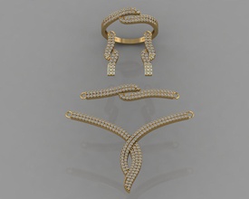 gc ouro ss011 - diamond conjunto pequeno jóias a moda o design de prata anel luxo elegante brilhando diamante arte colar gem pulseira brinco pingente safira 3d print model - Mito3D