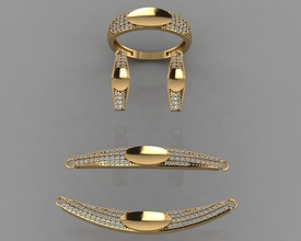gc ouro ss014 - diamond conjunto pequeno jóias a moda o design de prata anel luxo elegante brilhando diamante arte colar gem pulseira brinco pingente safira 3d print model - Mito3D