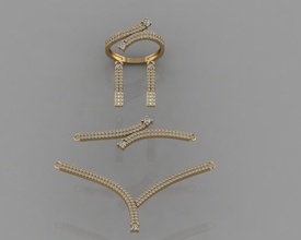 gc or ss015 - diamant petit ensemble bijoux de la mode conception d'argent l'anneau luxe élégant shining le art collier gem bracelet boucle d'oreille pendentif saphir 3d print model - Mito3D