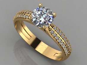 gc gold t004 - diamond set gems jewelry fashion design silver ring luxury elegant shining art necklace gem bracelet earring pendant sapphire 3d print model - Mito3D