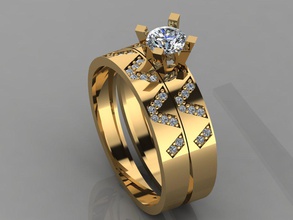 gc oro t013 - anello di diamanti gemme gioielli moda il design argento lusso elegante lucente diamante art la collana gemma braccialetto orecchino ciondolo zaffiro 3d print model - Mito3D