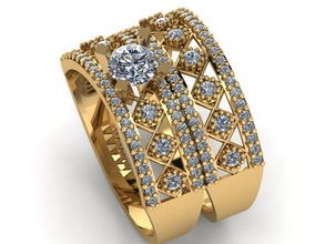 gc gold t015 - Diamant-ring Edelsteine Schmuck Mode design Silber ring Luxus elegant scheint diamond Kunst Halskette gem Armband Ohrring Anhänger Saphir 3d print model - Mito3D