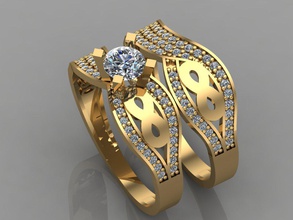 gc gold t017 - Diamant-ring Edelsteine Schmuck Mode design Silber ring Luxus elegant scheint diamond Kunst Halskette gem Armband Ohrring Anhänger Saphir 3d print model - Mito3D