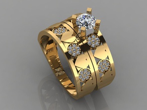 gc oro t018 - anello di diamanti gemme gioielli moda il design argento lusso elegante lucente diamante art la collana gemma braccialetto orecchino ciondolo zaffiro 3d print model - Mito3D