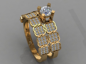 gc gold t019 - Diamant-ring Edelsteine Schmuck Mode design Silber ring Luxus elegant scheint diamond Kunst Halskette gem Armband Ohrring Anhänger Saphir 3d print model - Mito3D