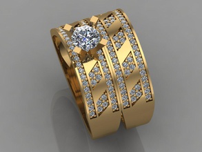 gc gold t020- diamond ring gems jewelry fashion design silver luxury elegant shining art necklace gem bracelet earring pendant sapphire 3d print model - Mito3D