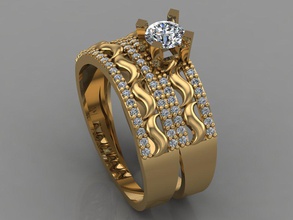 gc oro t022 - anello di diamanti gemme gioielli moda il design argento lusso elegante lucente diamante art la collana gemma braccialetto orecchino ciondolo zaffiro 3d print model - Mito3D