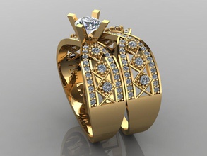 gc oro t024 - anello di diamanti gemme gioielli moda il design argento lusso elegante lucente diamante art la collana gemma braccialetto orecchino ciondolo zaffiro 3d print model - Mito3D