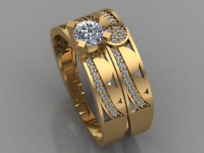 gc gold t025- diamond ring 3d print model in rings 3dexport gems jewelry fashion design silver luxury elegant shining art necklace gem bracelet earring pendant sapphire 3d print model - Mito3D