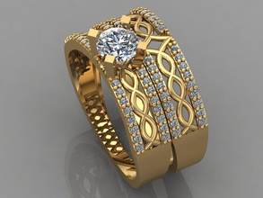 gc oro t026 - anello di diamanti gemme gioielli moda il design argento lusso elegante lucente diamante art la collana gemma braccialetto orecchino ciondolo zaffiro 3d print model - Mito3D