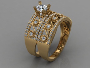 gc oro t029 - anello di diamanti gemme gioielli moda il design argento lusso elegante lucente diamante art la collana gemma braccialetto orecchino ciondolo zaffiro 3d print model - Mito3D