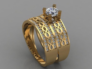 gc oro t033 - anello di diamanti gemme gioielli moda il design argento lusso elegante lucente diamante art la collana gemma braccialetto orecchino ciondolo zaffiro 3d print model - Mito3D