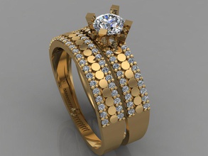 gc oro t034 - anello di diamanti gemme gioielli moda il design argento lusso elegante lucente diamante art la collana gemma braccialetto orecchino ciondolo zaffiro 3d print model - Mito3D